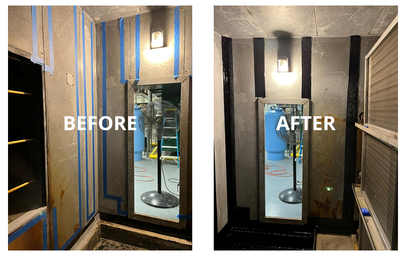stop ahu leaks before and after coating #2